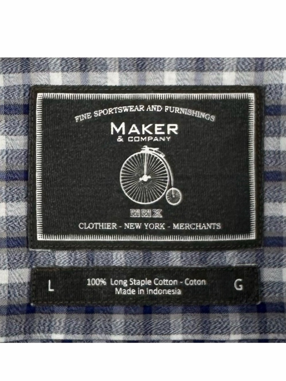 Maker & Company Men's Plaid Check Button Down Shirt Short Sleeve Large - Picture 5 of 9
